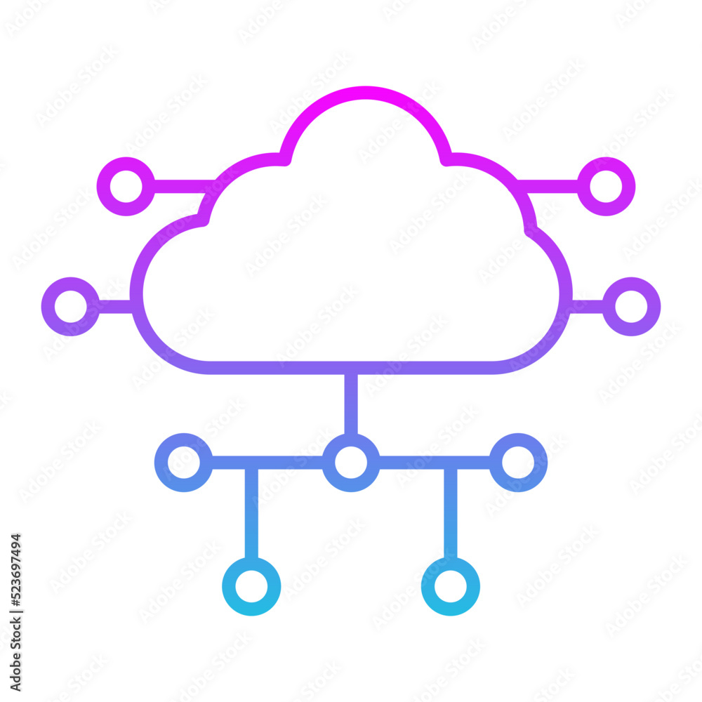 Cloud Computing Line Gradient Icon Cloud Computing Line Gradient Icon