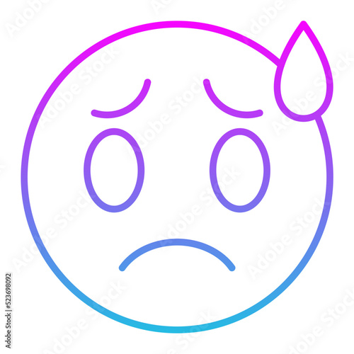 Worried Line Gradient Icon