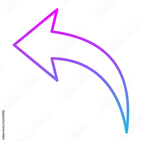 Up Left Line Gradient Icon