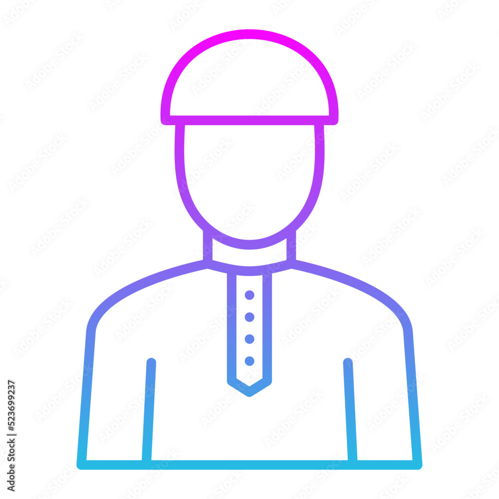 Muslim Line Gradient Icon Muslim Line Gradient Icon