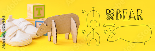 Handmade cardboard bear toy...