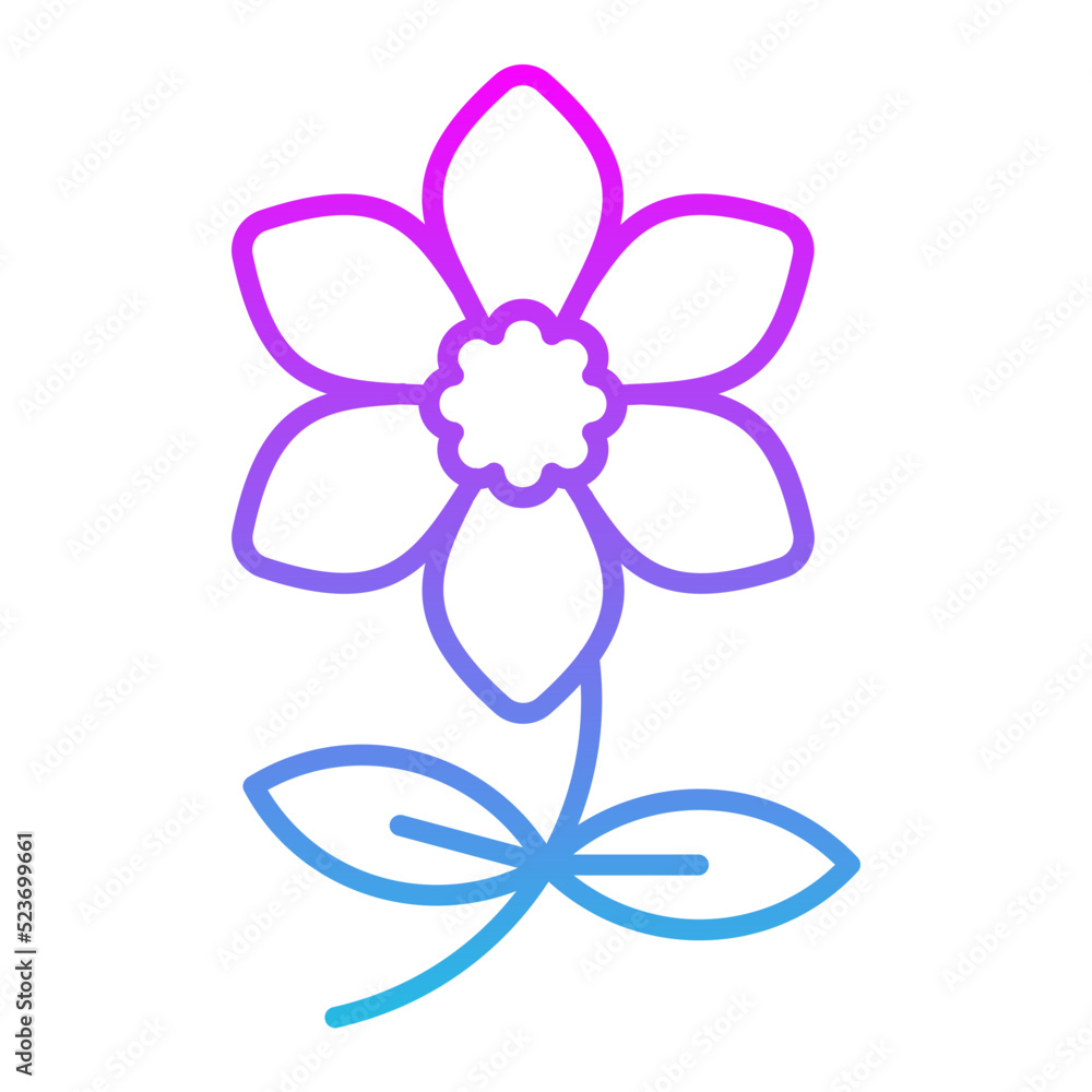 Daffodil Line Gradient Icon Daffodil Line Gradient Icon