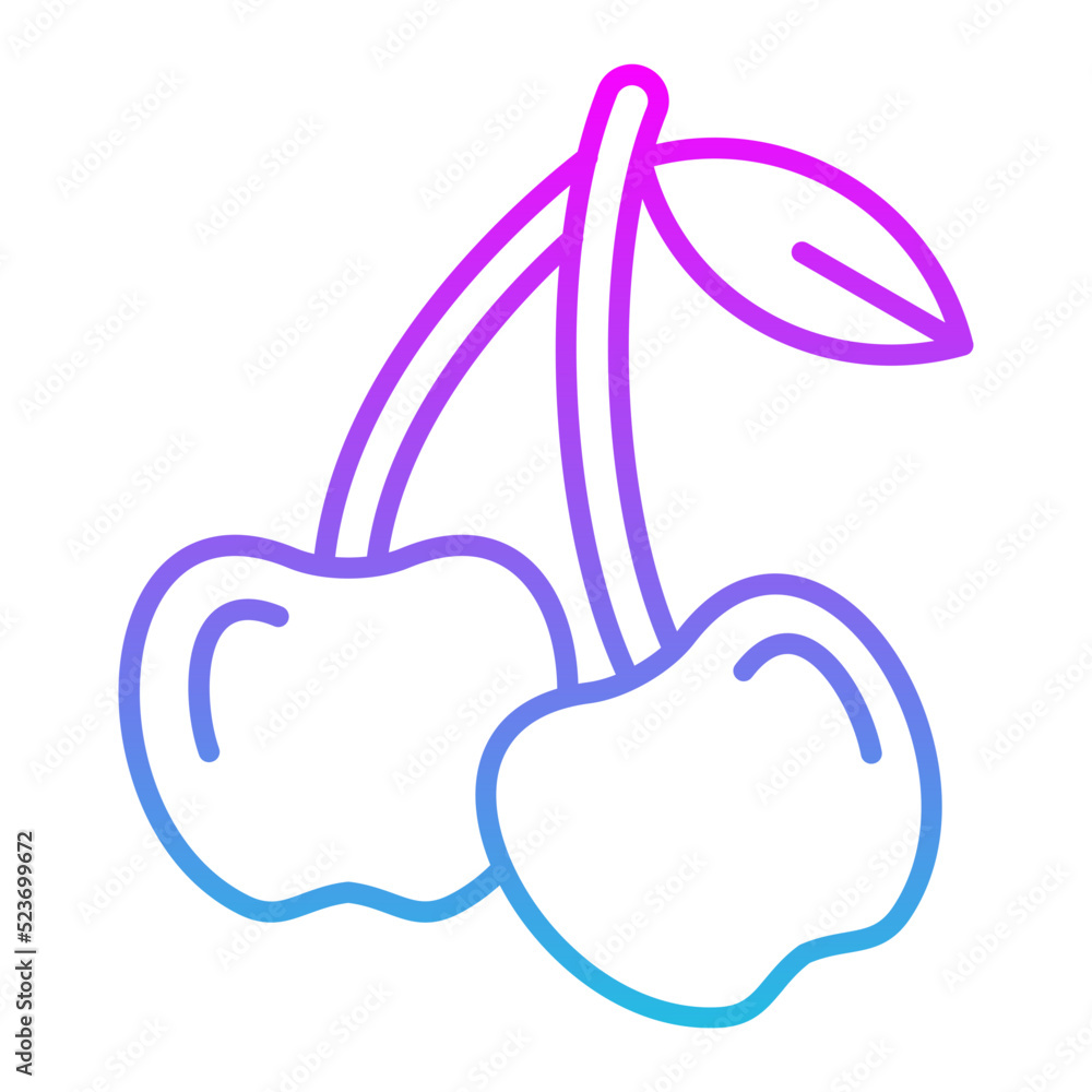 Cherry Line Gradient Icon Cherry Line Gradient Icon