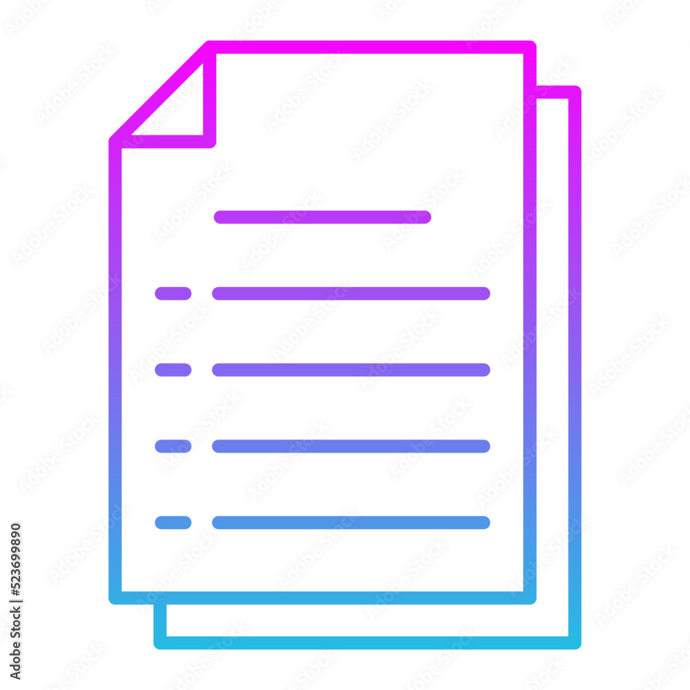 Paper Line Gradient Icon Paper Line Gradient Icon