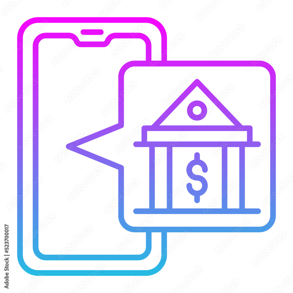 Online Banking Line Gradient Icon Online Banking Line Gradient Icon