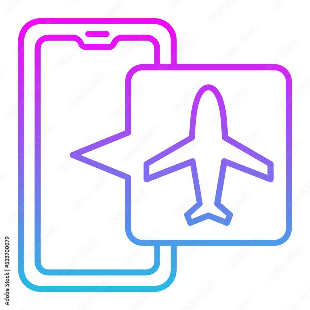 Fototapeta premium Airplane Mode Line Gradient Icon
