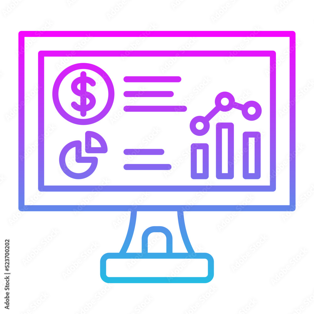 Analytic Line Gradient Icon