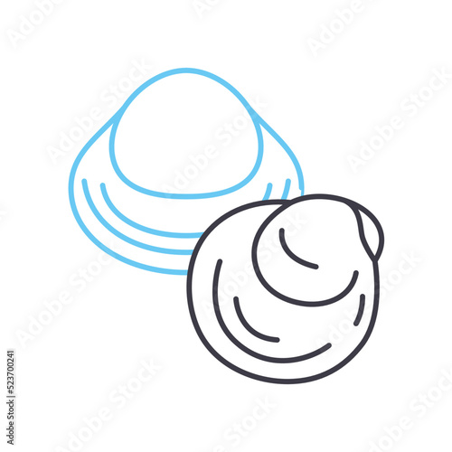 clam line icon, outline symbol, vector illustration, concept sign