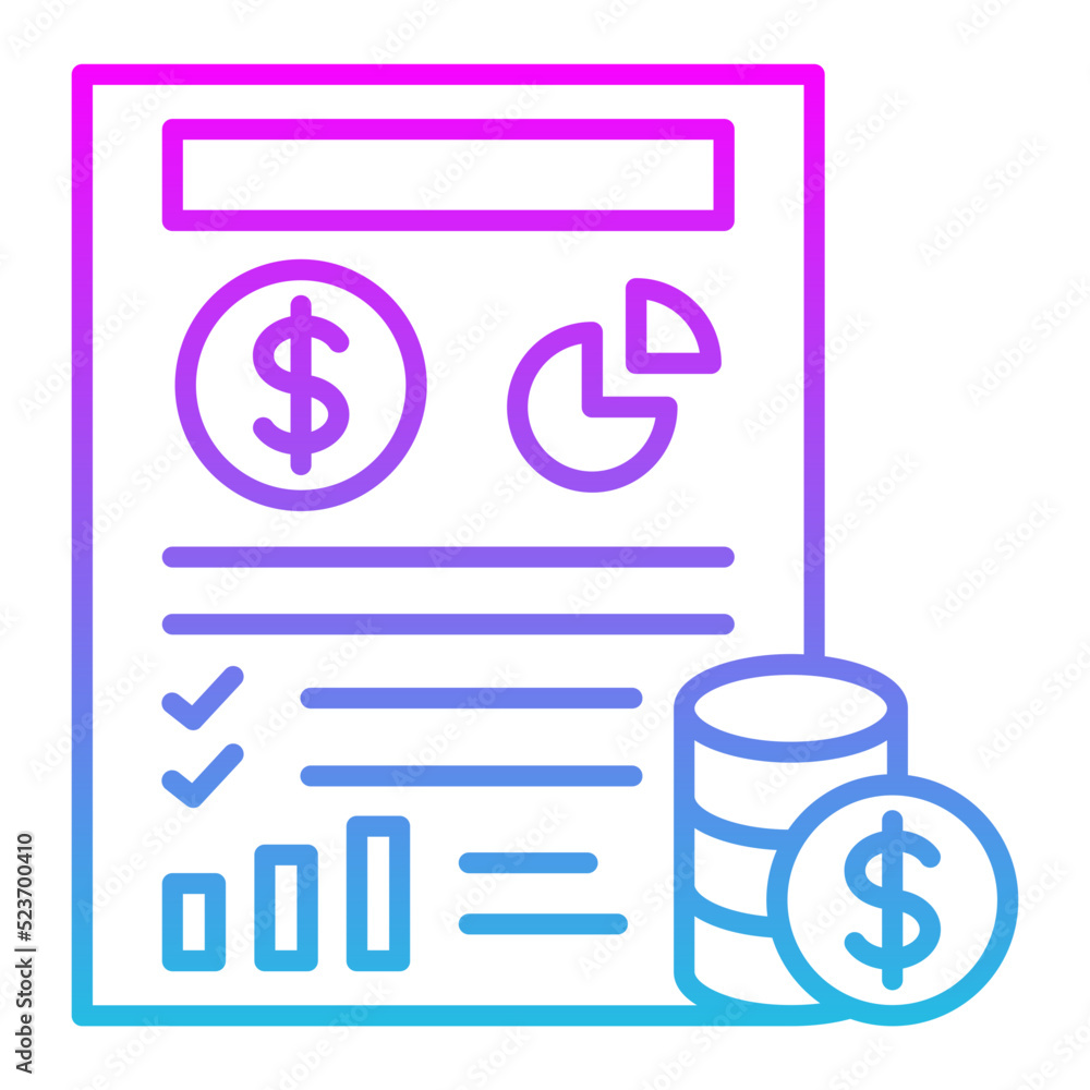 Financial Line Gradient Icon Financial Line Gradient Icon