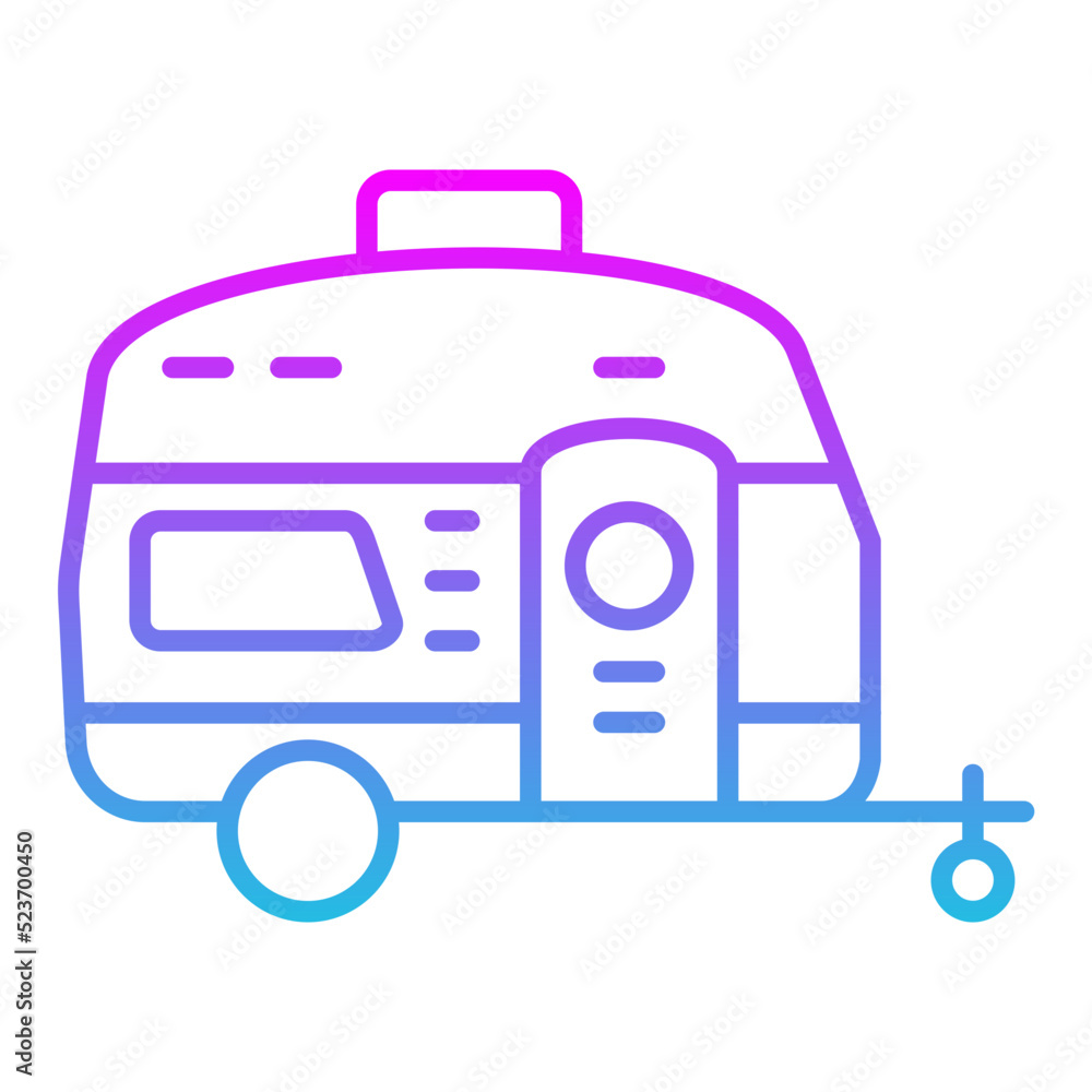 Fototapeta premium Caravan Line Gradient Icon