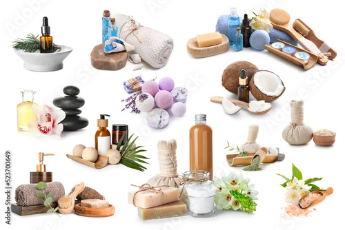 Set of spa supplies isolate...