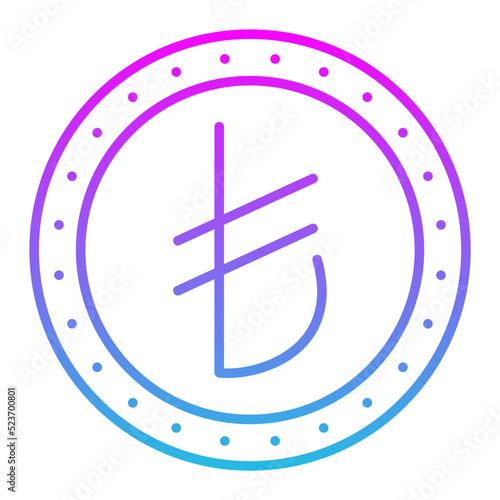Turkish Lira Line Gradient Icon