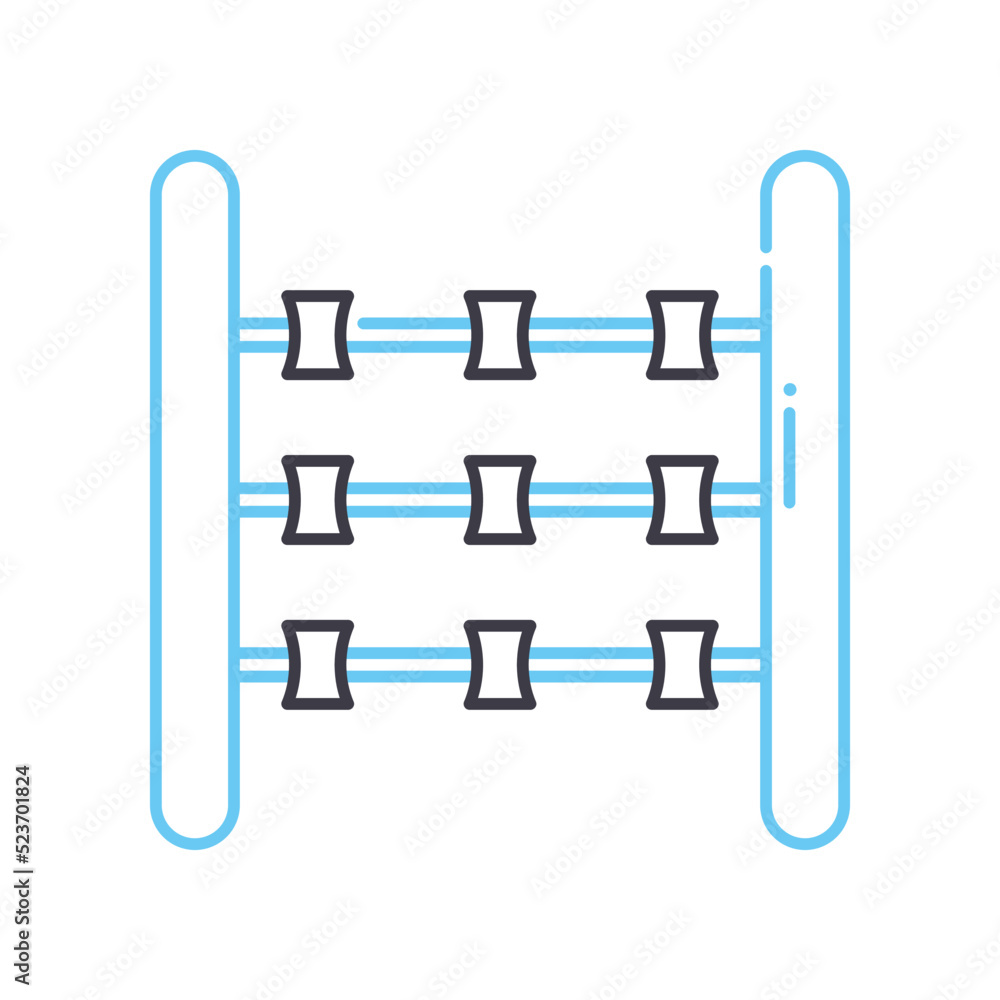 barbed wire line icon, outline symbol, vector illustration, concept sign barbed wire line icon, outline symbol, vector illustration, concept sign