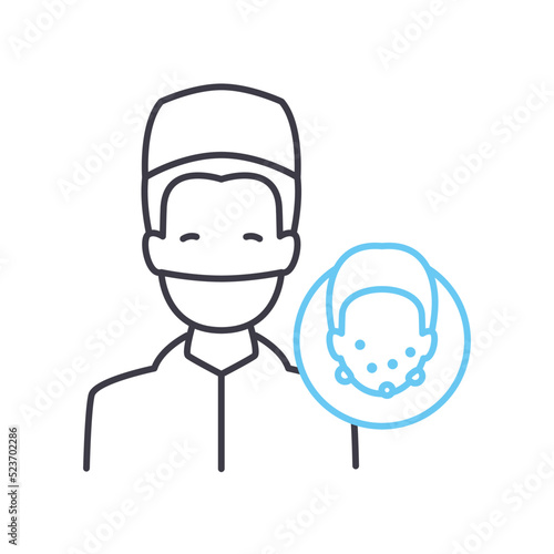 dermatologist line icon, outline symbol, vector illustration, concept sign