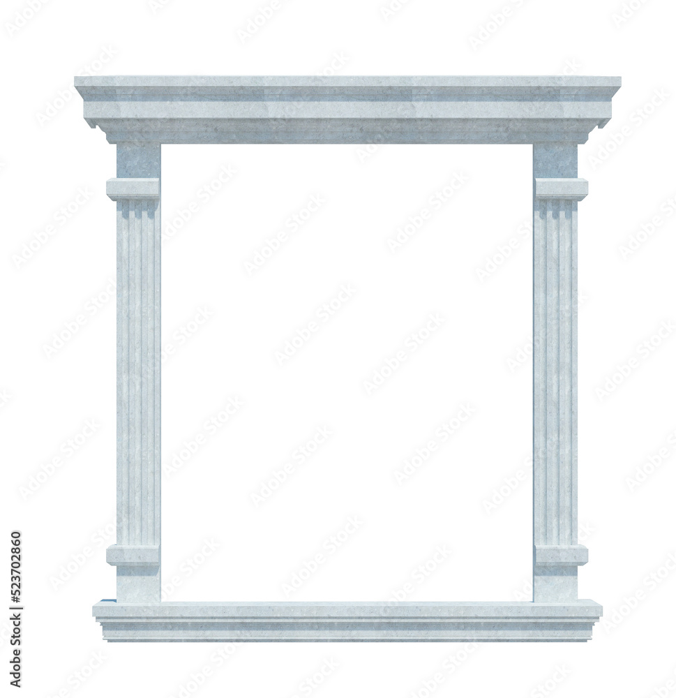Fototapeta premium 3d Render Building Structure On White