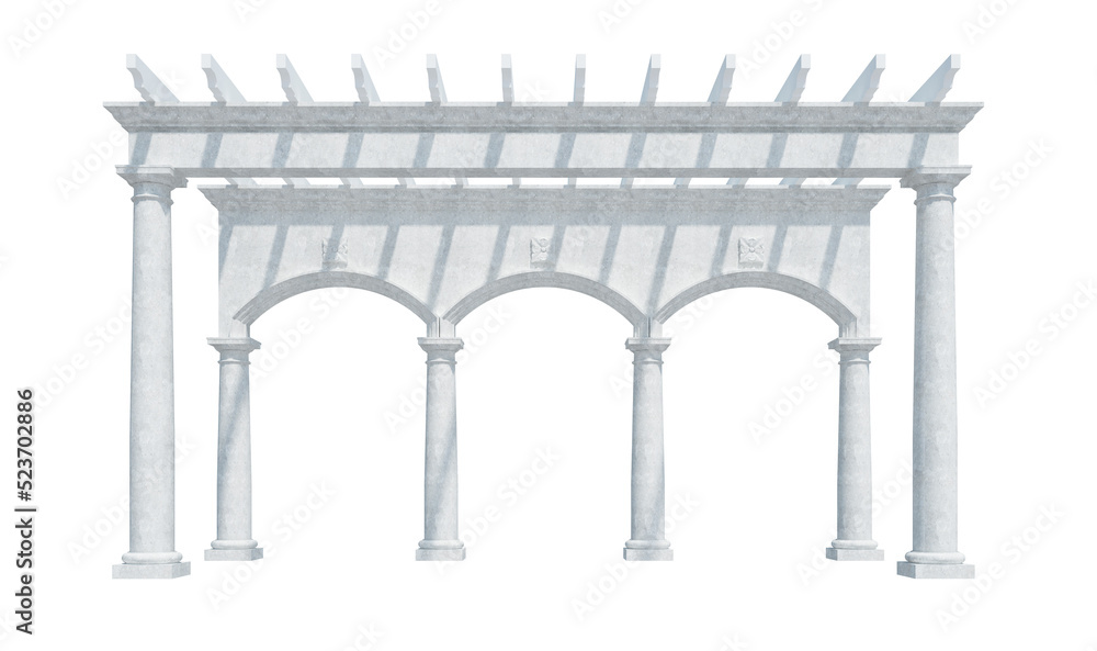 Fototapeta premium 3d Render Building Structure On White