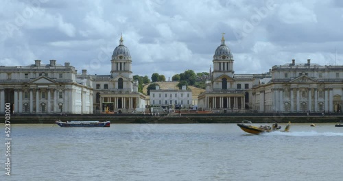 Lively Historic University Building on the Thames riverside in London, UK 4K CINEMATIC BRITAIN photo