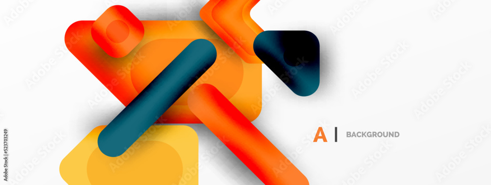 Colorful geometric shapes lines, squares and triangles. Abstract background for wallpaper, banner or landing page