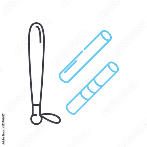 baton line icon, outline symbol, vector illustration, concept sign