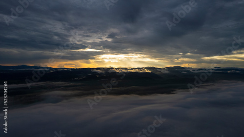 Landscape of sunrise over the mountains