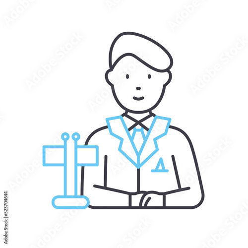 diplomat line icon, outline symbol, vector illustration, concept sign