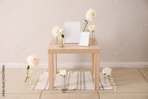 Vases with beautiful peony ...