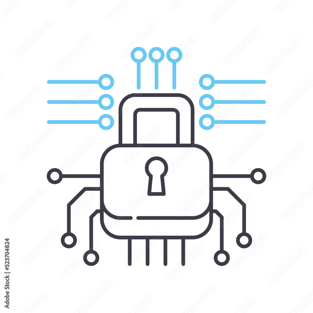 encryption line icon, outline symbol, vector illustration, concept sign encryption line icon, outline symbol, vector illustration, concept sign