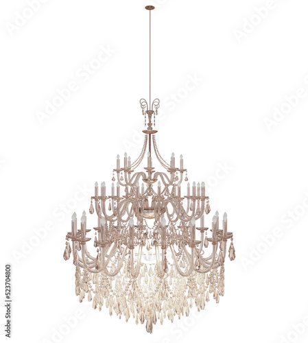 Retro chandelier  isolated on black background