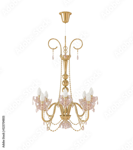 Retro chandelier  isolated on black background