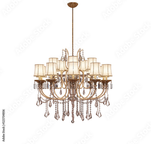 Retro chandelier  isolated on black background