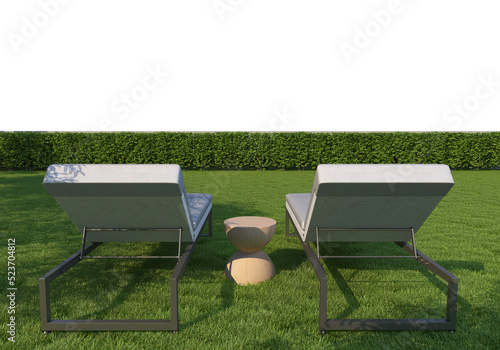 Lawns and daybed on a transparent background 