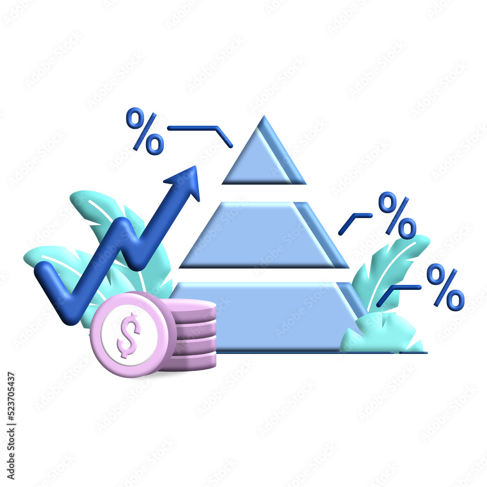 Inflation Rate Formula 3d Flat Illustration For Business Finance Chart