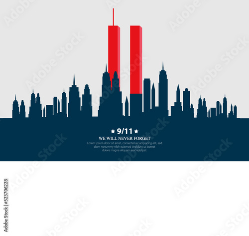 Fotografija 11 September- illustration for Patriot Day USA poster or banner.