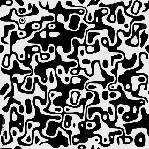Abstract black and white elaborate seamless pattern