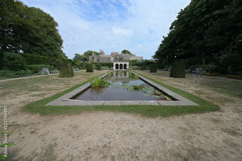 A pond at a castle in the UK. 
