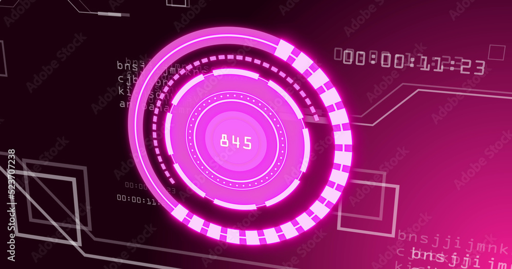Obraz premium Image of scope scanning over data processing on black background