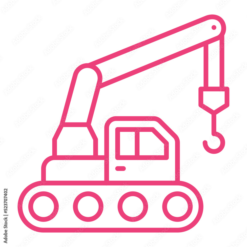 Naklejka premium Crane Multicolor Line Icon