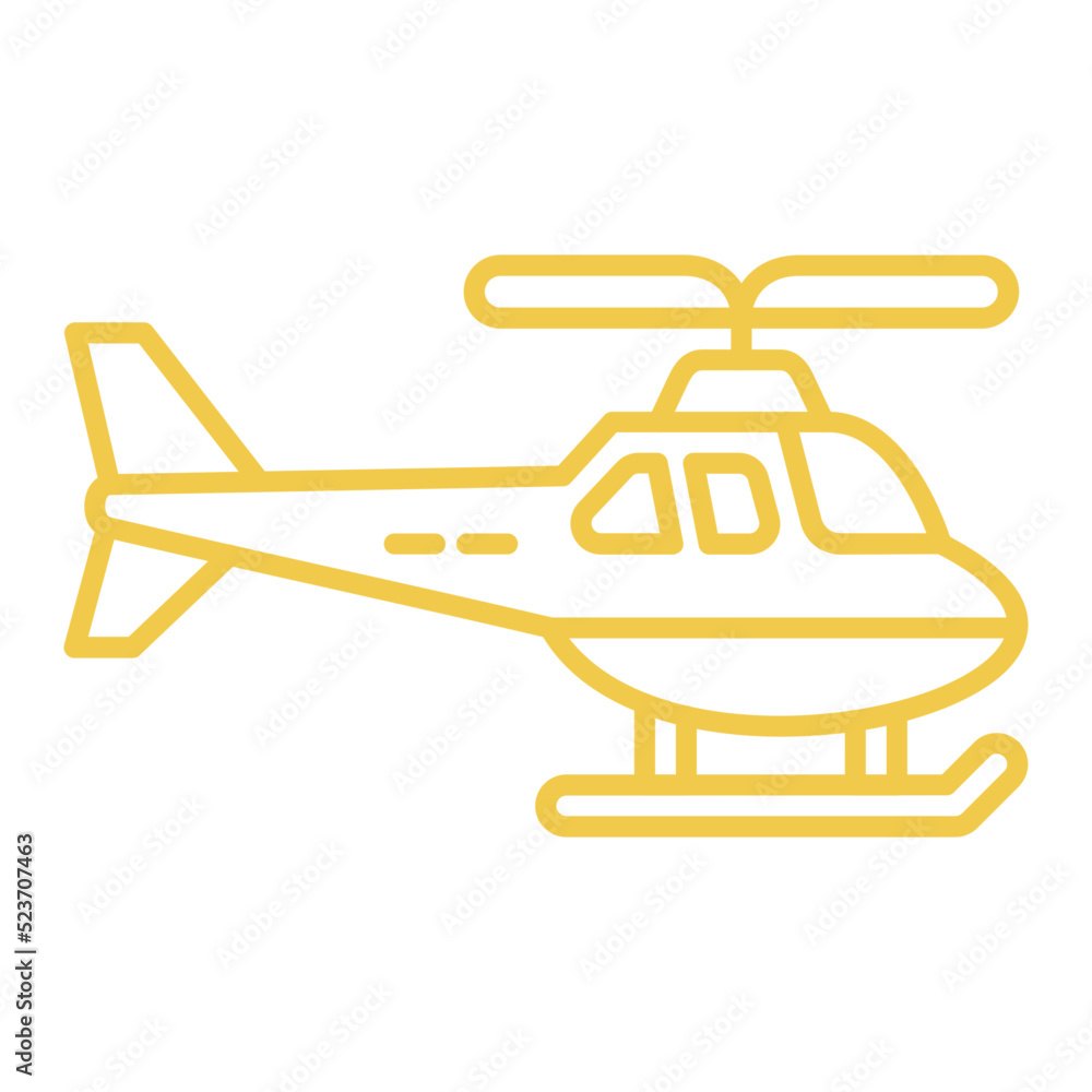 Helicopter Multicolor Line Icon Helicopter Multicolor Line Icon