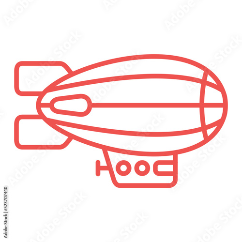 Airship Multicolor Line Icon