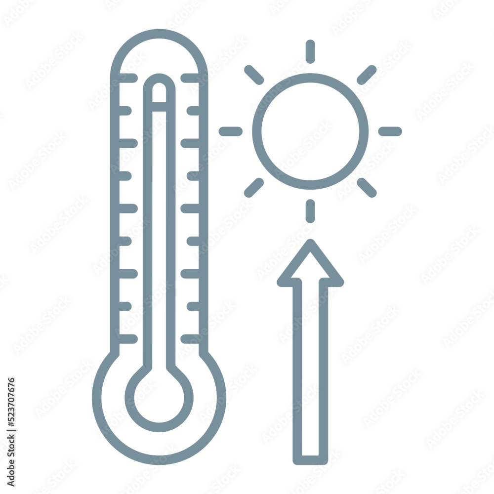 High Temperature Multicolor Line Icon High Temperature Multicolor Line Icon
