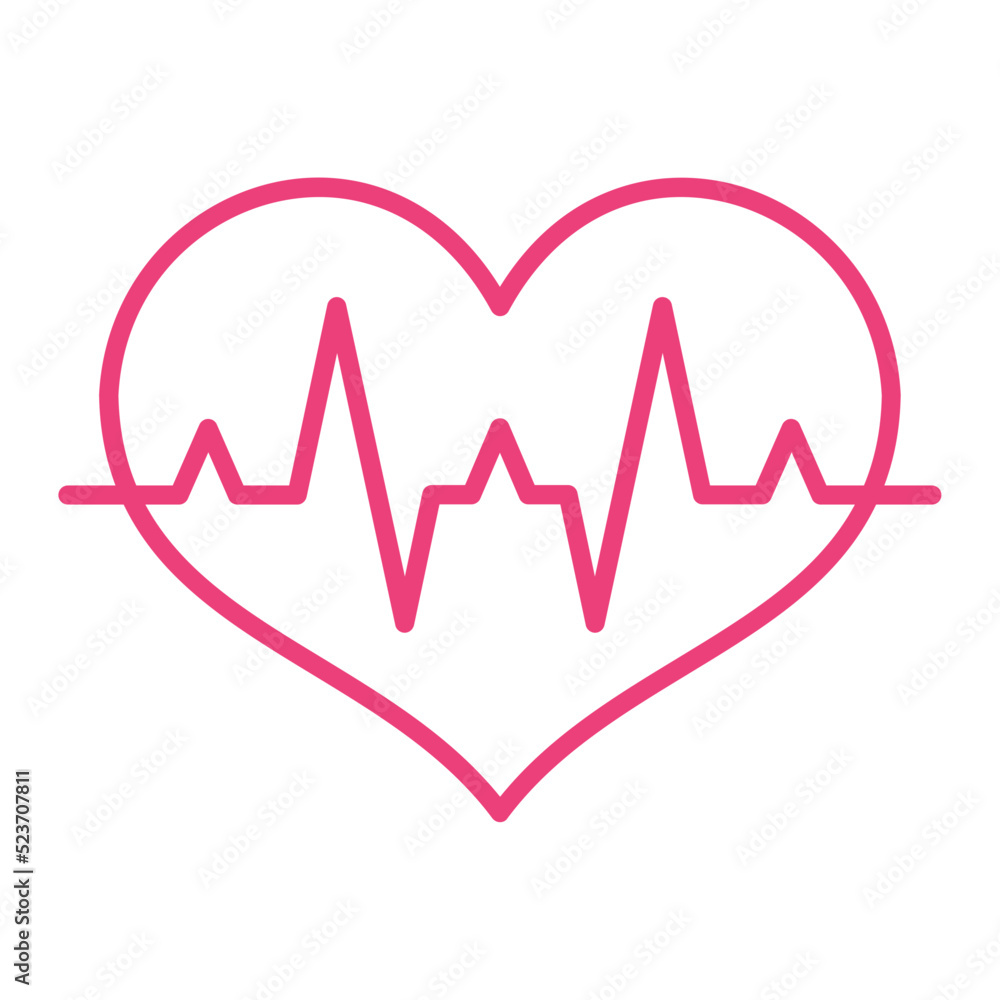 Heart rate Multicolor Line Icon Heart rate Multicolor Line Icon