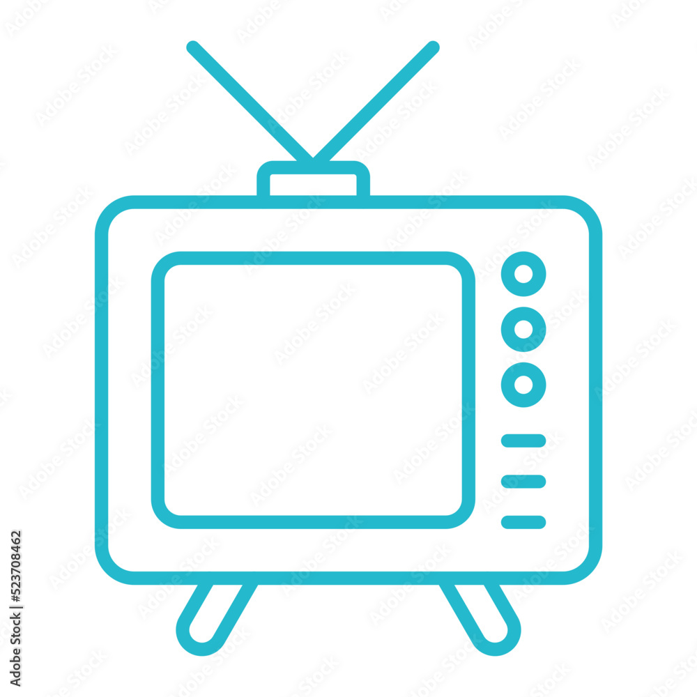 Tv App Multicolor Line Icon Tv App Multicolor Line Icon