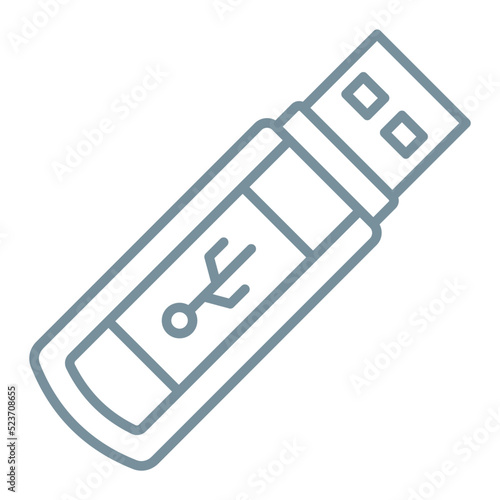 Pen Drive Multicolor Line Icon