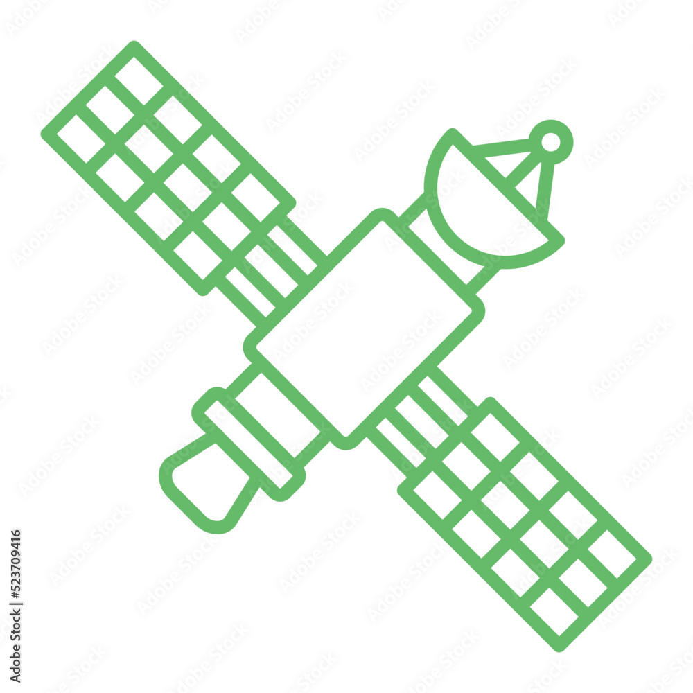 Space Satellite Multicolor Line Icon Space Satellite Multicolor Line Icon