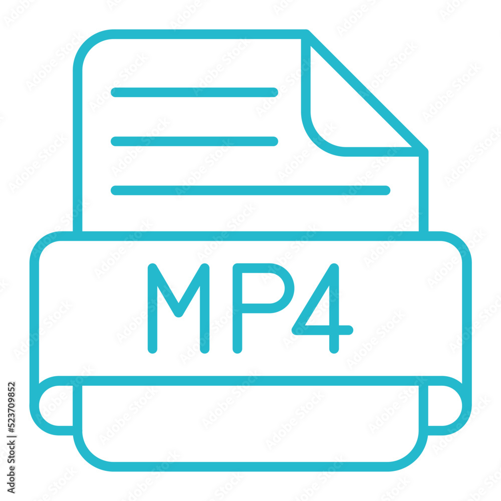 Mp4 Multicolor Line Icon Mp4 Multicolor Line Icon