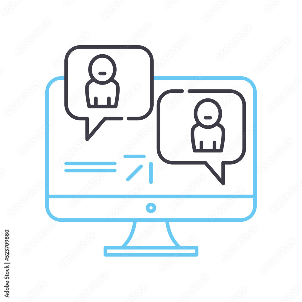 communicate line icon, outline symbol, vector illustration, concept sign communicate line icon, outline symbol, vector illustration, concept sign