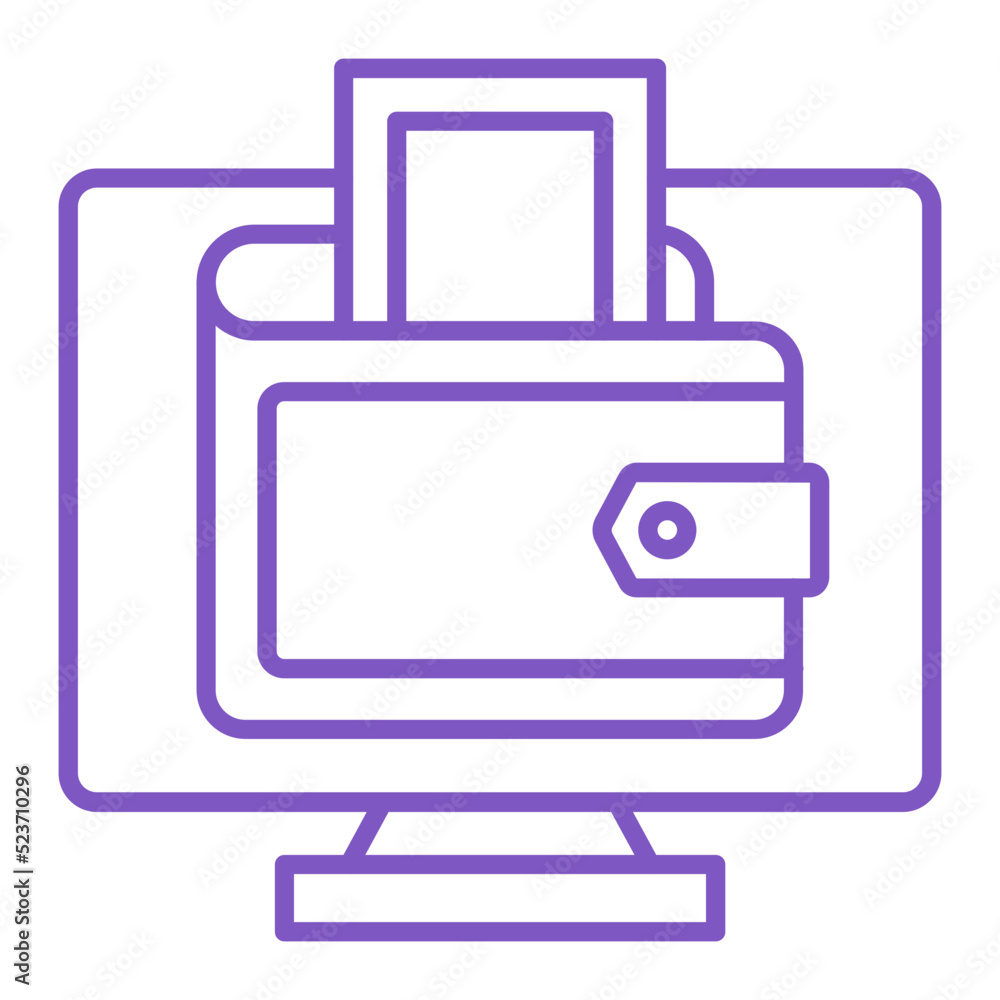Digital Wallet Multicolor Line Icon Digital Wallet Multicolor Line Icon