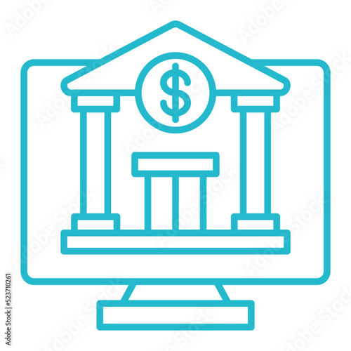 Online Banking Multicolor Line Icon