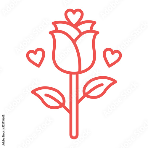 Rose Multicolor Line Icon