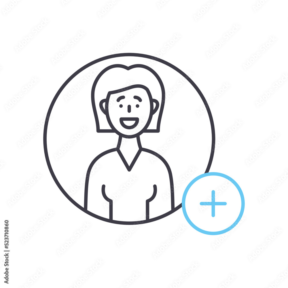 add a friend line icon, outline symbol, vector illustration, concept sign add a friend line icon, outline symbol, vector illustration, concept sign